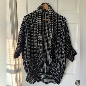 Moth black and white wrap sweater size S